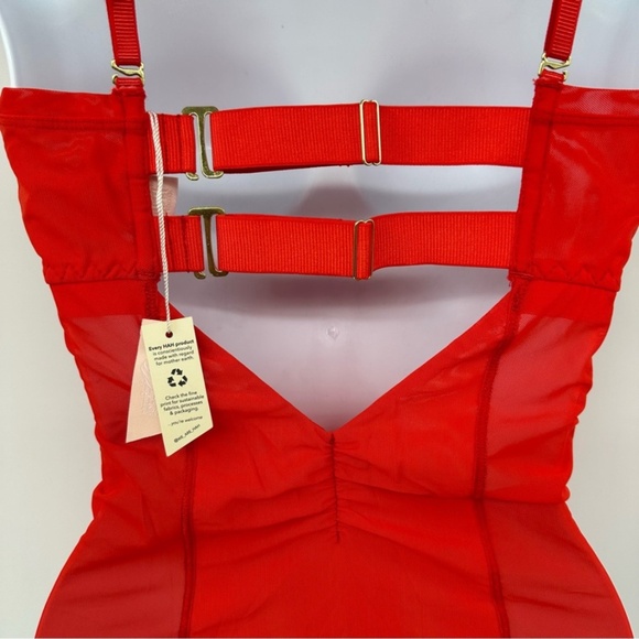 Revolve x Hah Under the Wire Bodysuit Blood Orange Red Size Small New with Tags - Picture 12 of 15